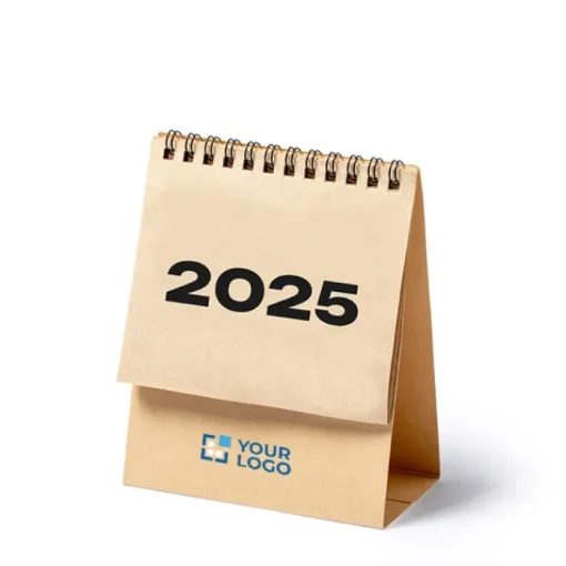 Gift Campaign Calendario da tavolo 2025 in cartone riciclato con spirale nera> Gadget Per L'Ufficio