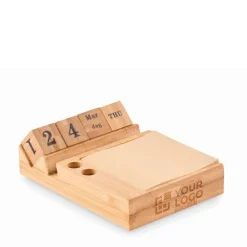 Gift Campaign Calendario da tavolo in bambù con supporto per cellulare e post-it></noscript> Gadget Per L'Ufficio