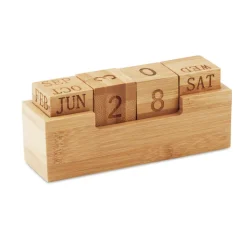Gift Campaign Calendario promozionale perpetuo da scrivania in bamboo Bamboo> Gadget Per L'Ufficio