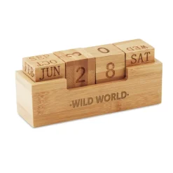 Gift Campaign Calendario promozionale perpetuo da scrivania in bamboo Bamboo></noscript> Gadget Per L'Ufficio