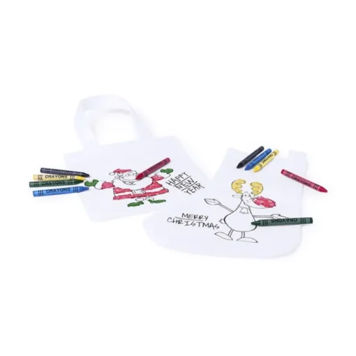 Gift Campaign Calza della Befana con disegno prestampato colorabile Merry Christmas> Gadget Natalizi