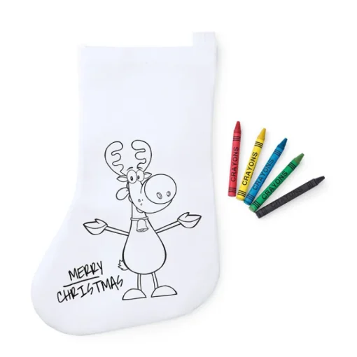 Gift Campaign Calza della Befana con disegno prestampato colorabile Merry Christmas> Gadget Natalizi