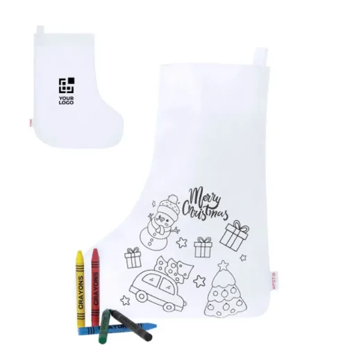 Gift Campaign Calza della Befana da appendere e colorare con i 5 pastelli a cera> Gadget Natalizi