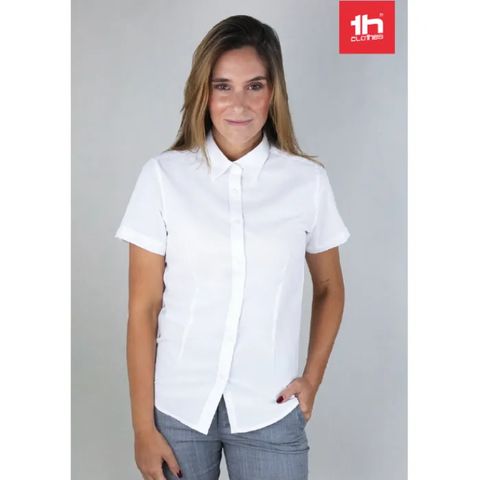 Gift Campaign Camicia maniche corte da donna in cotone oxford 130 g/m2 THC London WH> Camicie Personalizzate