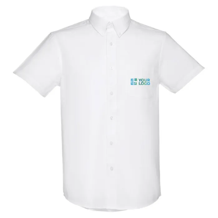 Gift Campaign Camicie maniche corte da uomo in cotone oxford 130g/m2 THC London WH> Camicie Personalizzate