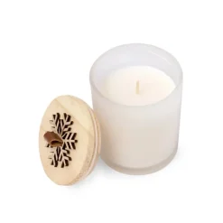 Gift Campaign Candela alla vaniglia con fiocco di neve in rilievo sul coperchio> Candele|Gadget Natalizi