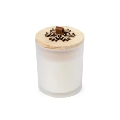 Gift Campaign Candela alla vaniglia con fiocco di neve in rilievo sul coperchio></noscript> Candele|Gadget Natalizi