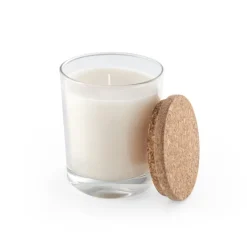 Gift Campaign Candela alla vaniglia in vasetto di vetro con tappo in sughero 180g> Candele