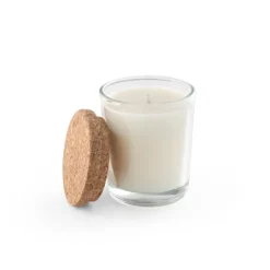 Gift Campaign Candela alla vaniglia in bicchierino di vetro con tappo in sughero 80g> Candele