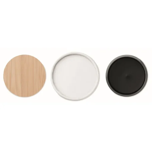 Gift Campaign Candela alla vaniglia in vasetto vetro con coperchio di bambù Scented> Candele