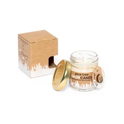Gift Campaign Candela ecologica al profumo di pino in barattolino di vetro con semi> Candele