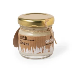Gift Campaign Candela ecologica al profumo di pino in barattolino di vetro con semi></noscript> Candele