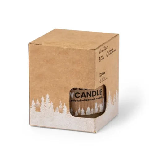 Gift Campaign Candela ecologica al profumo di pino in barattolino di vetro con semi> Candele