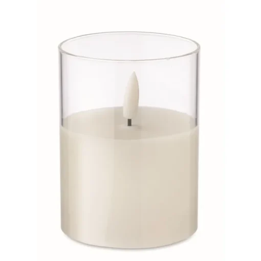 Gift Campaign Candela elettrica con luce LED in bicchierino di vetro personalizzato> Candele