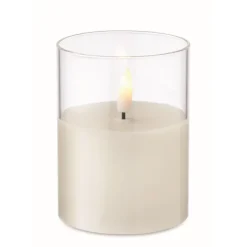 Gift Campaign Candela elettrica con luce LED in bicchierino di vetro personalizzato> Candele