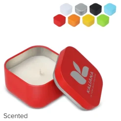 Gift Campaign Candela in cera vegetale profumo vaniglia in barattolo in metallo></noscript> Candele