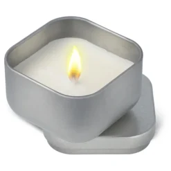 Gift Campaign Candela in cera vegetale profumo vaniglia in barattolo in metallo></noscript> Candele