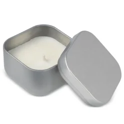 Gift Campaign Candela in cera vegetale profumo vaniglia in barattolo in metallo></noscript> Candele