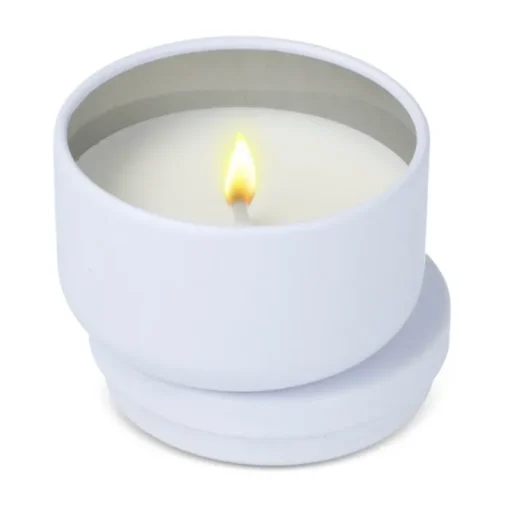 Gift Campaign Candela in cera vegetale in barattolo circolare in acciaio riciclato> Candele
