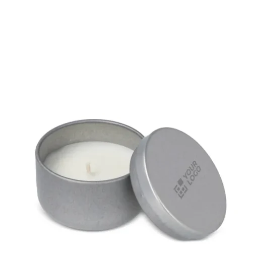 Gift Campaign Candela in cera vegetale in barattolo circolare in acciaio riciclato> Candele