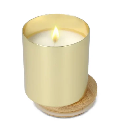 Gift Campaign Candela in cera vegetale barattolo di alluminio riciclato metallizzato> Candele
