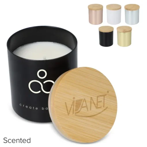 Gift Campaign Candela in cera vegetale barattolo di alluminio riciclato metallizzato> Candele