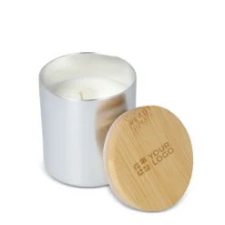 Gift Campaign Candela in cera vegetale barattolo di alluminio riciclato metallizzato></noscript> Candele