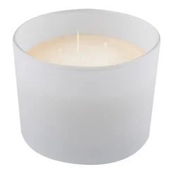 Gift Campaign Candela in paraffina e cera vegetale con 3 stoppini in vasetto di vetro> Candele