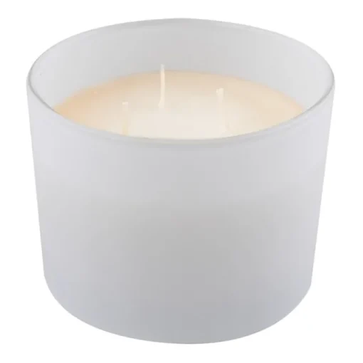 Gift Campaign Candela in paraffina e cera vegetale con 3 stoppini in vasetto di vetro> Candele