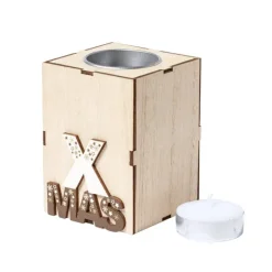 Gift Campaign Candela natalizia alla vaniglia in scatola di legno Merry Christmas> Gadget Natalizi