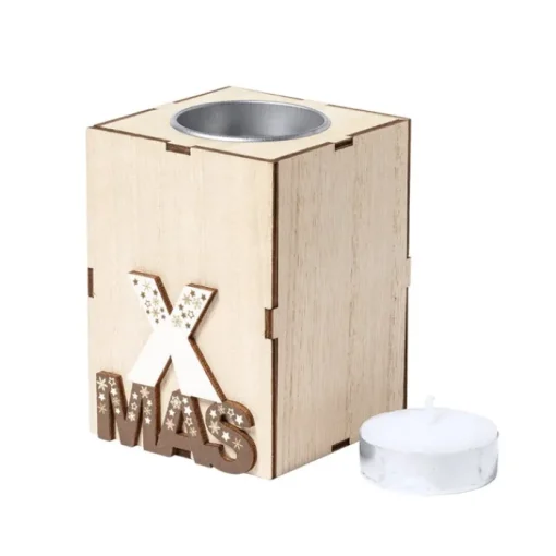 Gift Campaign Candela natalizia alla vaniglia in scatola di legno Merry Christmas> Gadget Natalizi
