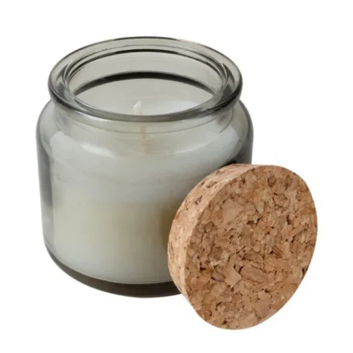 Gift Campaign Candela personalizzabile con profumo musk e tappo in sughero 60g> Candele