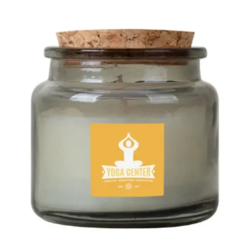 Gift Campaign Candela personalizzabile con profumo musk e tappo in sughero 60g> Candele