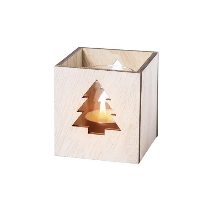 Gift Campaign Candela personalizzata alla vaniglia dentro un box di legno Xmas Tree> Candele|Gadget Natalizi