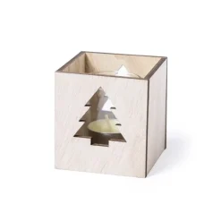 Gift Campaign Candela personalizzata alla vaniglia dentro un box di legno Xmas Tree><noscript><img width=