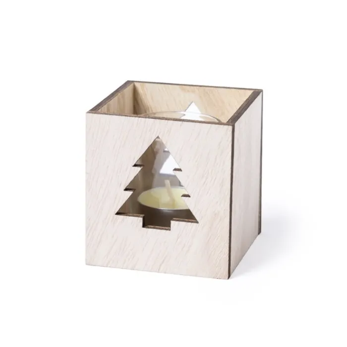 Gift Campaign Candela personalizzata alla vaniglia dentro un box di legno Xmas Tree> Candele|Gadget Natalizi