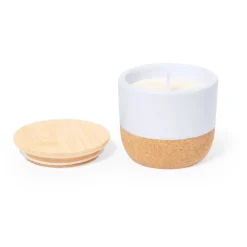 Gift Campaign Candela profumata al lino in barattolino con base in sughero> Candele