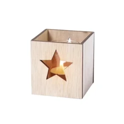 Gift Campaign Candela profumata con logo in box di legno con stella Xmas Star> Candele|Gadget Natalizi