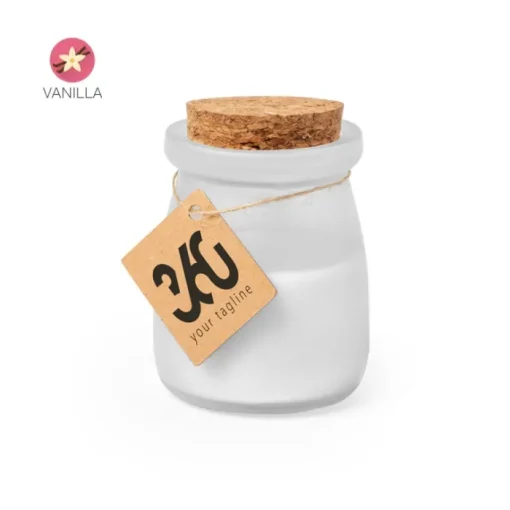 Gift Campaign Candela profumata in vasetto di vetro con tappo in sughero Vaniglia> Gadget Per Parrucchieri|Candele