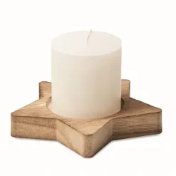 Gift Campaign Candela profumata personalizzata con base in legno a forma di Stella></noscript> Gadget Natalizi