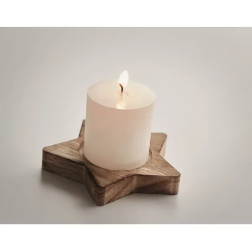 Gift Campaign Candela profumata personalizzata con base in legno a forma di Stella> Gadget Natalizi