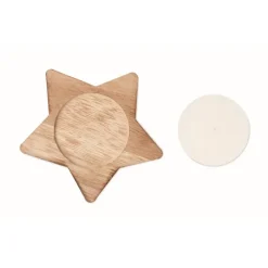 Gift Campaign Candela profumata personalizzata con base in legno a forma di Stella></noscript> Gadget Natalizi