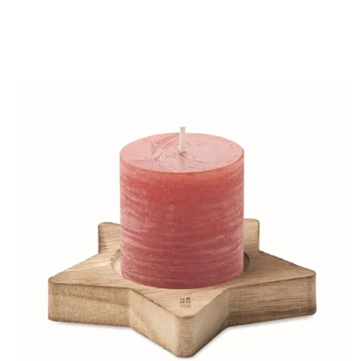 Gift Campaign Candela profumata personalizzata con base in legno a forma di Stella> Gadget Natalizi