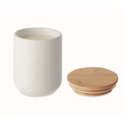 Gift Campaign Candela promozionale cera vegetale da 200 gr con aroma di lino fresco> Candele