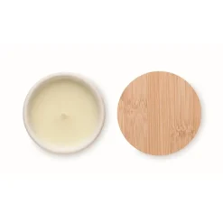 Gift Campaign Candela promozionale cera vegetale da 200 gr con aroma di lino fresco></noscript> Candele