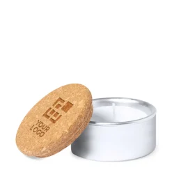 Gift Campaign Candela vegetale in vasetto di alluminio e tappo in sughero Vaniglia></noscript> Candele
