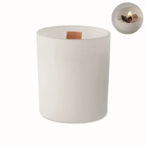 Gift Campaign Candele in vetro personalizzate con pietre e aroma di vaniglia> Candele