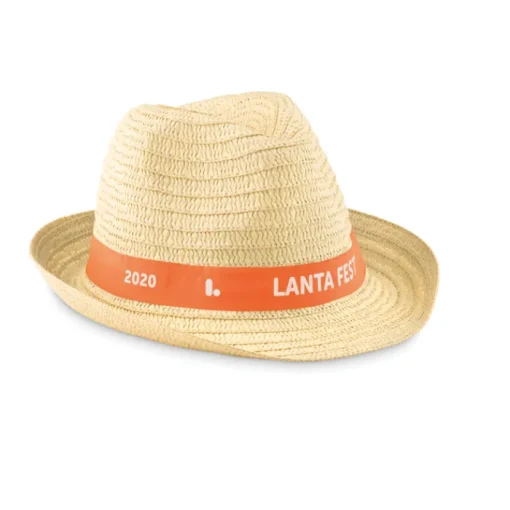 Gift Campaign Cappelli di paglia con logo con nastro in colori vivaci Original> Cappelli Di Paglia Personalizzati
