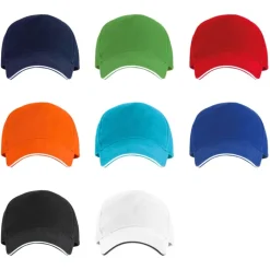 Gift Campaign Cappellino a 5 pannelli con visiera a contrasto in cotone da 170 g/m2></noscript> Cappellini Personalizzati