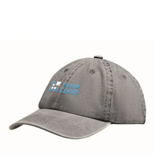 Gift Campaign Cappellino da baseball in cotone lavato con chiusura in velcro 265g/m²> Cappellini Personalizzati
